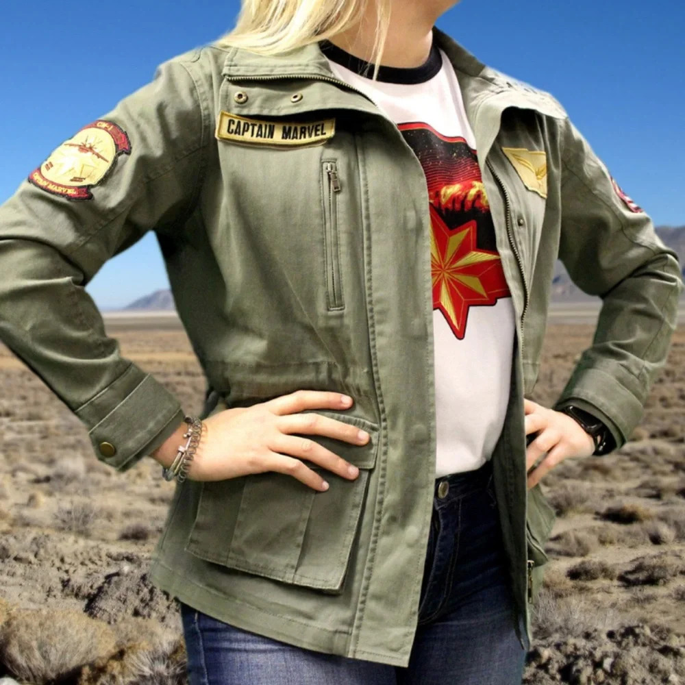 Marvel Captain‎ Marvel Women’s Olive Green Utility Jacket. Size Medium.